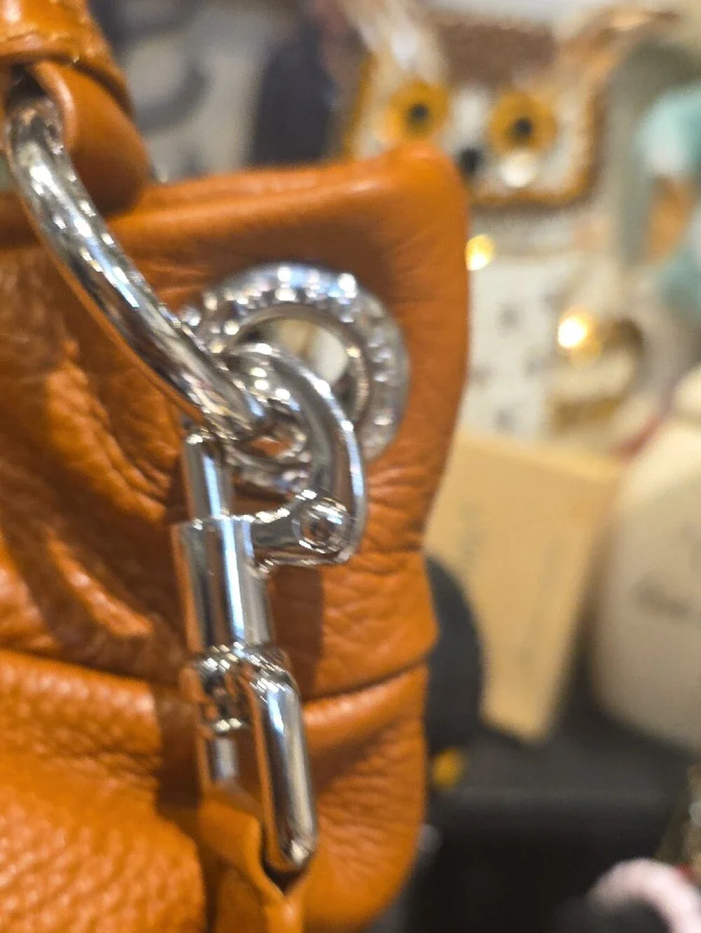 Marc by Marc Jacobs Cognac Leather Shoulder Bag with Silver Hardware